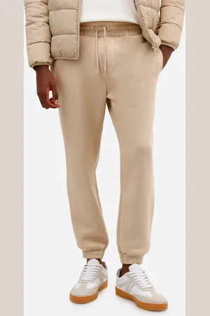 C&A Calça básica jogger masculina de moletom felpado bege