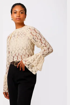 C&A Blusa feminina de renda floral mindset