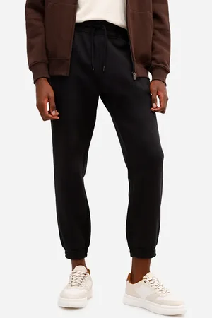C&A Calça básica jogger masculina de moletom felpado preta