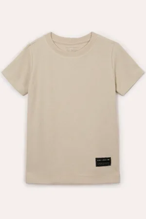 C&A Camiseta de moletom infantil manga curta bege
