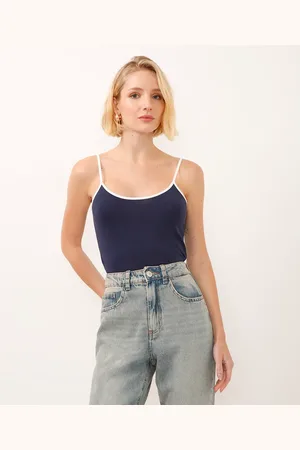 C&A Blusa de algodão peruano bicolor azul