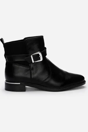 C&A Bota chelsea feminina com fivela vizzano preta
