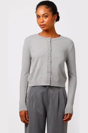 C&A Cardigan feminino de tricot mindset cinza
