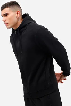 C&A Jaqueta masculina de moletom esportiva ace com capuz e bolso preta