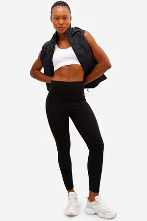 C&A Calça legging feminina com algodão esportiva ace preta