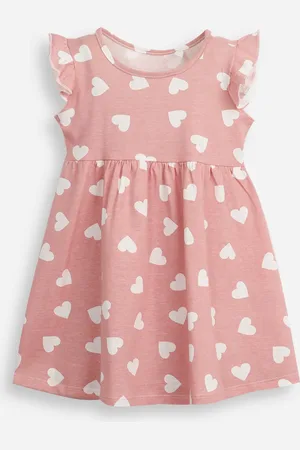 C&A Vestido infantil de algodão corações rosa