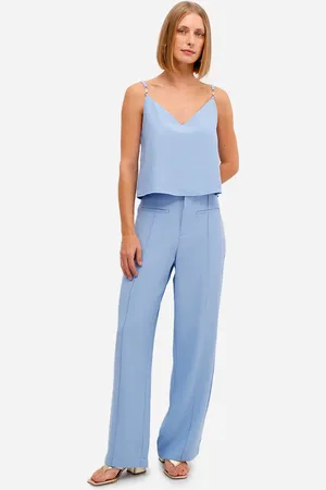 C&A Calça feminina de alfaiataria em viscose azul