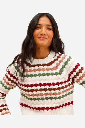 C&A Suéter feminino de tricot listrado