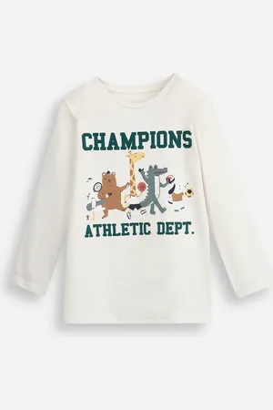 C&A Camiseta infantil de algodão manga longa bichinhos off white