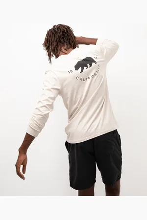 C&A Camiseta manga longa estampada califórnia bege