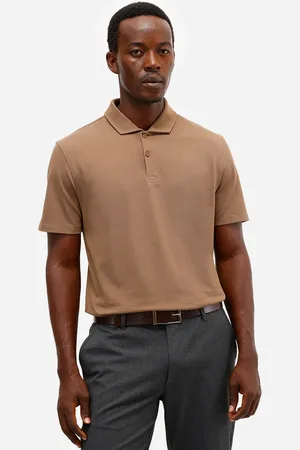 C&A Polo slim masculina manga curta marrom