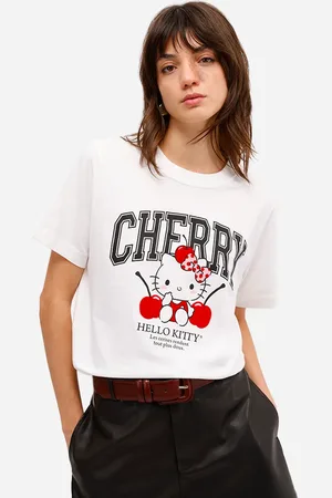 C&A Camiseta feminina de algodão hello kitty