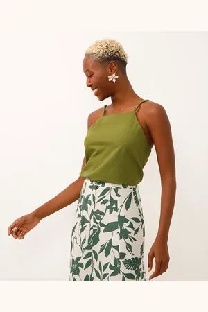 C&A Regata halterneck alça fina verde