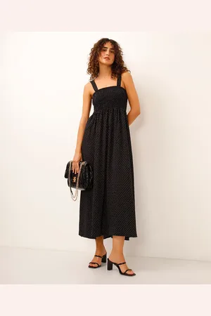 C&A Vestido midi com lastex listrado