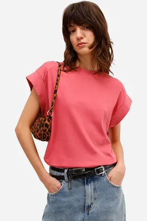 C&A Blusa feminina de algodão peruano muscle tee rosa