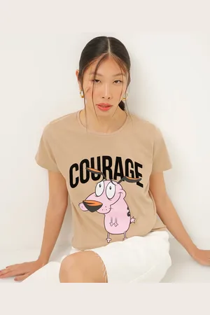 C&A Camiseta de algodão coragem bege