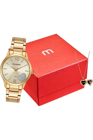 C&A Kit relógio analógico feminino mondaine 99767lpmvde2k