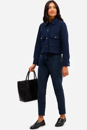 C&A Calça mom feminina jeans cintura alta azul