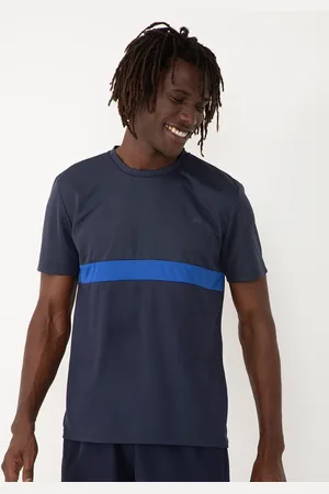 C&A Camiseta com recorte manga curta azul