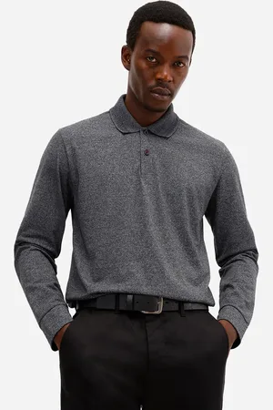C&A Polo comfort masculina manga longa cinza