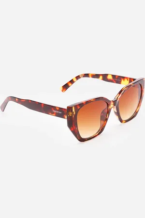 C&A óculos de sol quadrado tartaruga triton marrom