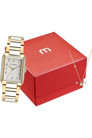 C&A Kit relógio feminino mondaine 32520lpmvbe3k analógico dourado