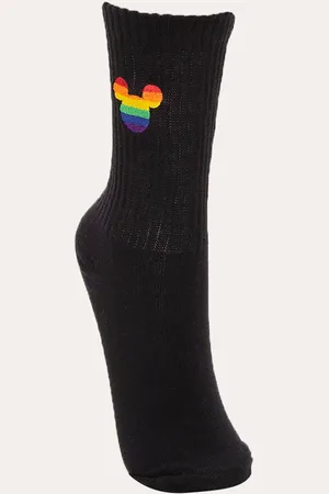 C&A Meia cano alto mickey pride preta