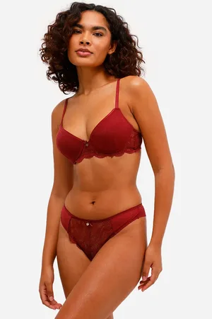 C&A Calcinha fio dental de tule com renda floral