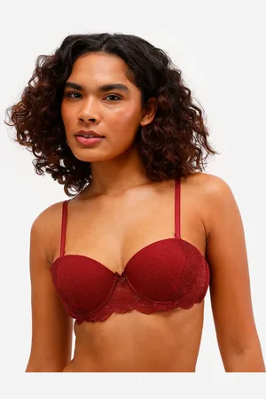 C&A Sutiã meia taça com renda floral