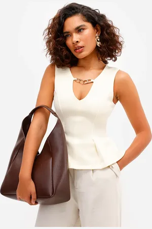 C&A Regata peplum feminina decote v amarela