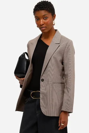 C&A Blazer feminino de alfaiataria marrom