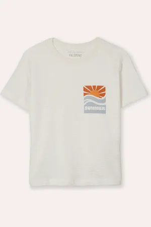 C&A Camiseta de algodão infantil texturizada summer