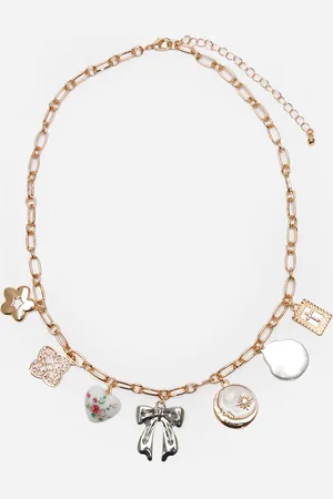 C&A Colar de corrente com pingentes dourado