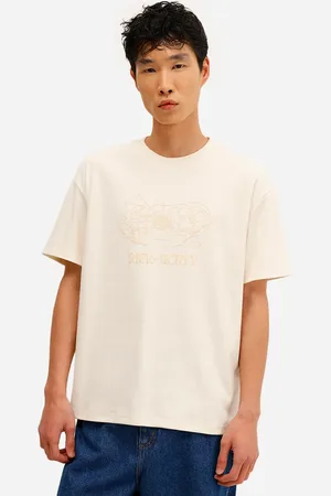 C&A Camiseta masculina manga curta rick and morty bege