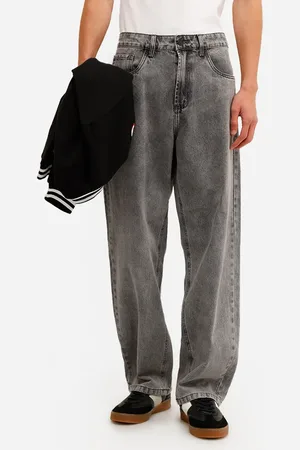 C&A Calça baggy masculina jeans cinza