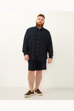 C&A Bermuda de linho com bolsos plus size azul