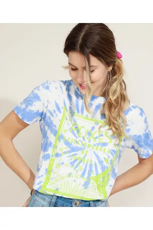 C&A Blusa Feminina Signo Peixes Estampada Tie Dye Manga Curta Decote Redondo