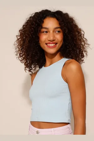 C&A Regata cropped canelada básica decote redondo bebe