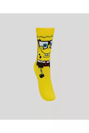 C&A Meia Cano Alto Divertida Bob Esponja Amarela