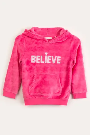 C&A Blusão infantil de fleece believe pink