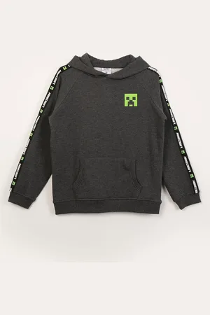C&A Blusão infantil de moletom com capuz minecraft mescla escuro