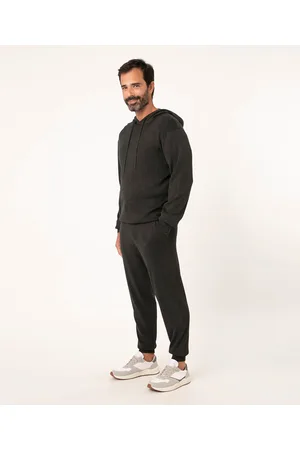 C&A Calça relaxed slim de tricô mescla escuro