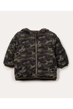 C&A Jaqueta bomber infantil camuflada capuz com orelhinhas multicor