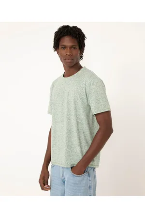 C&A Camiseta mesclada com linho manga curta