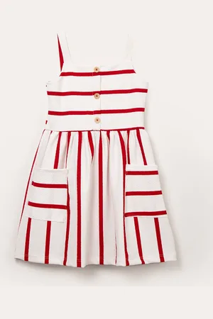 C&A Vestido infantil listrado com bolso