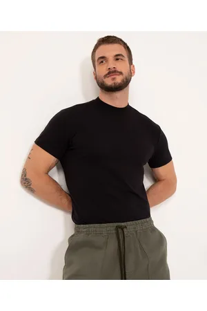 C&A Camiseta de algodão slim manga curta gola alta