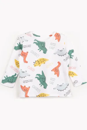 C&A Camiseta infantil de malha dinossauros manga longa