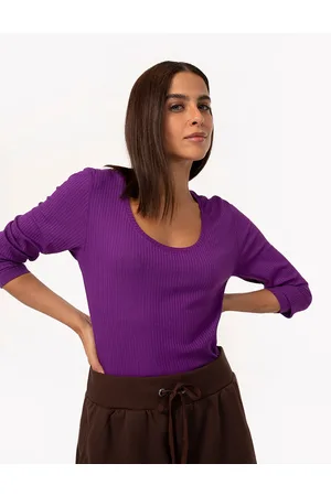 C&A Blusa básica canelada manga longa