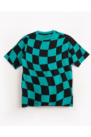 C&A Camiseta de algodão juvenil quadriculada manga curta