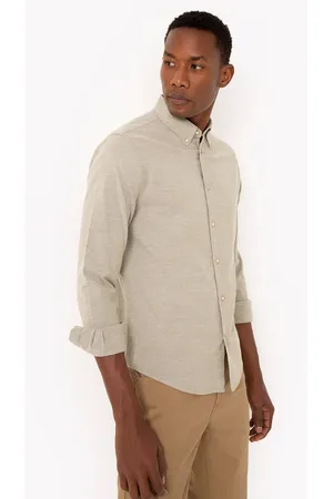 Lotus White Relaxed Linen Shirt with Mandarin Collar – CAMIXA